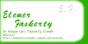 elemer faskerty business card
