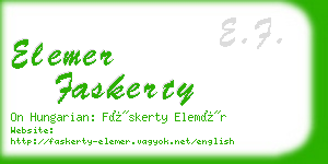 elemer faskerty business card